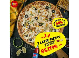 Day Night Pizza! Enjoy 60% Discount On Deal 12 For Rs.1799/-